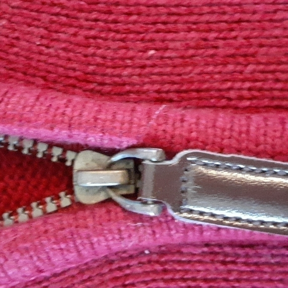 US polo assn embroidered large horse spell out men's 1/4 zip burgundy sweater L - Picture 5 of 12